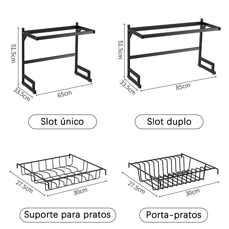 Rack de Pratos em Camadas com Suporte